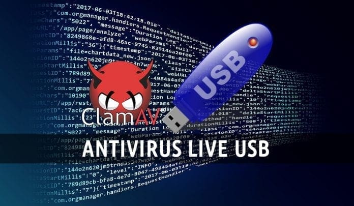 clamav antivirus live usb drive