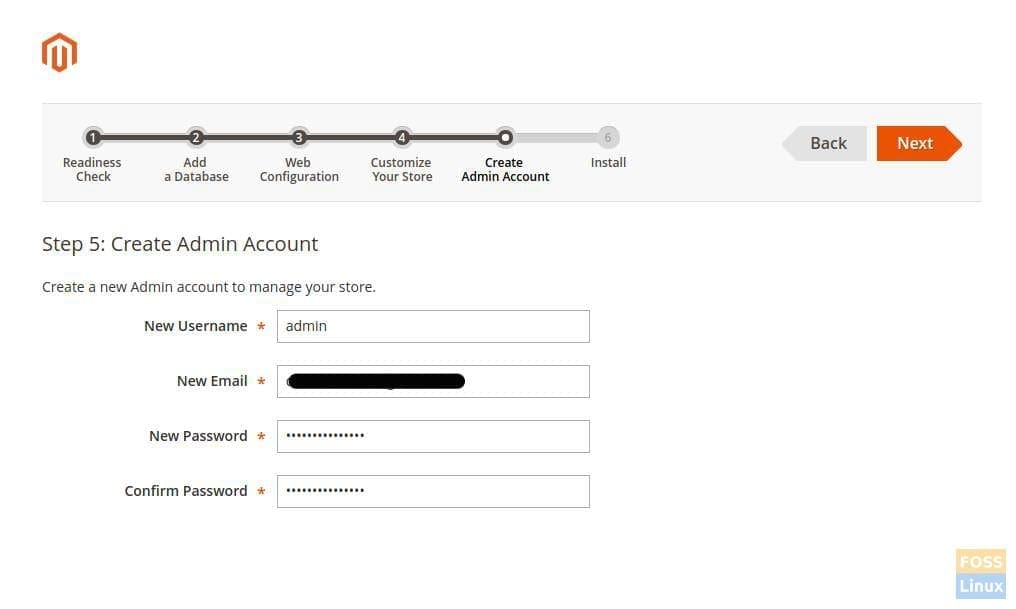 Create Admin account