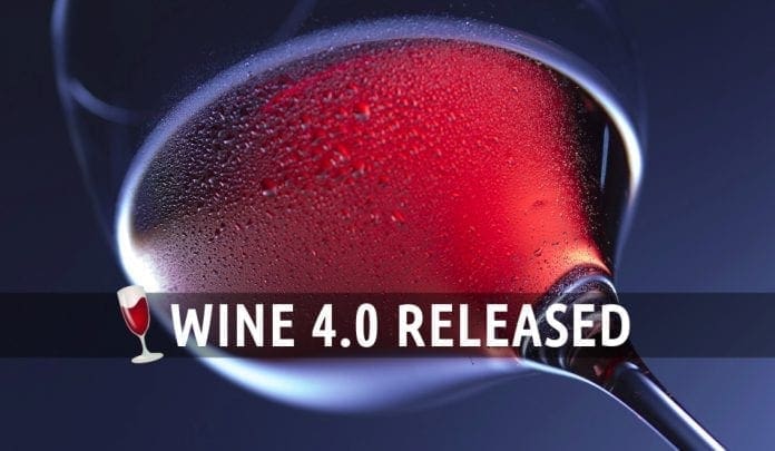 WINE 4.0 released WINE 4.0 released