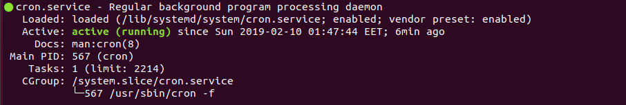 Cron service status