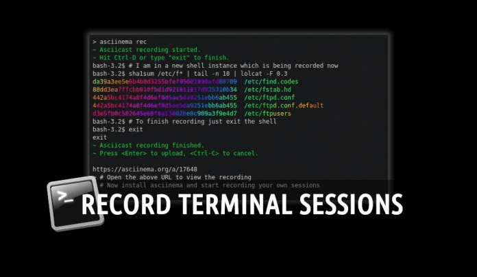 Record and Share Terminal Sessions UBUNTU Record and Share Terminal Sessions UBUNTU