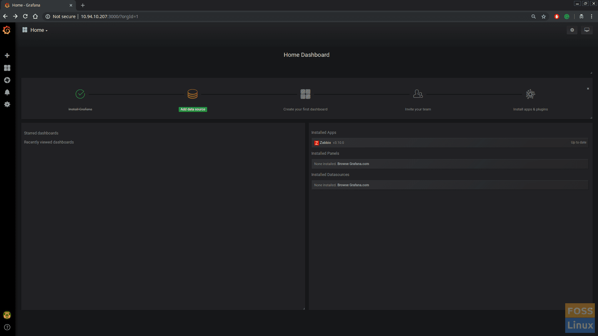Click Add Data Source from DashBoard