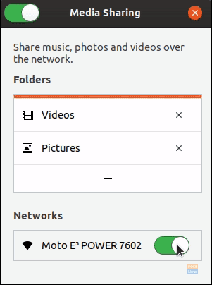 Media sharing options