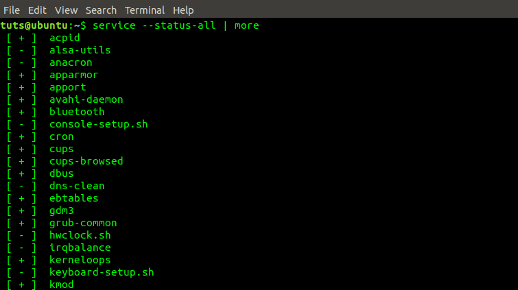 Status bash. Status bash