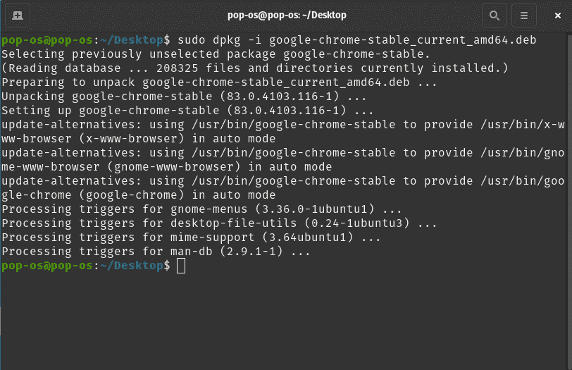 install chrome using terminal