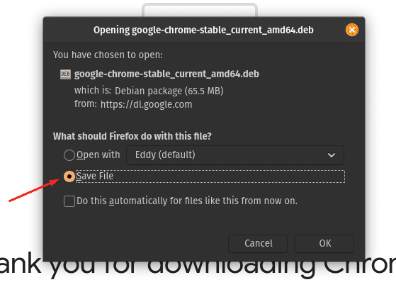 save the chrome download