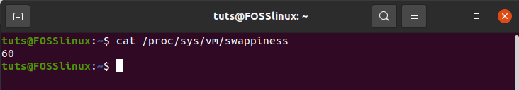 Retrieving the default swappiness value on your Linux system