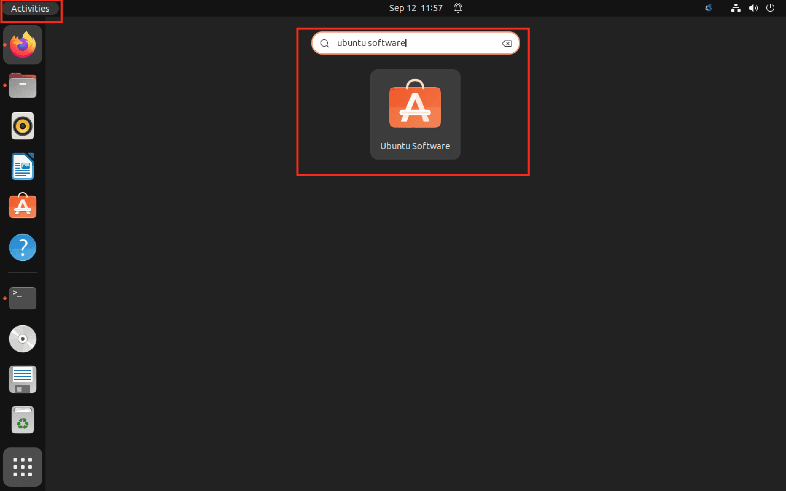 open Ubuntu software