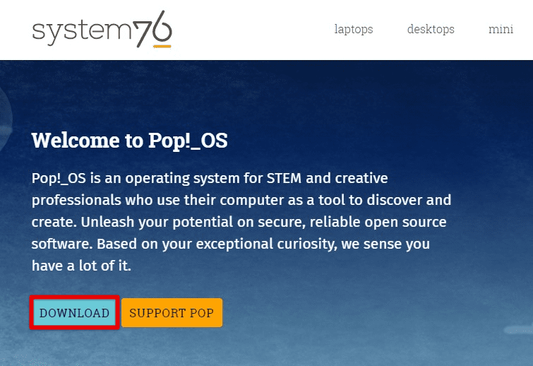 Downloading Pop!_OS