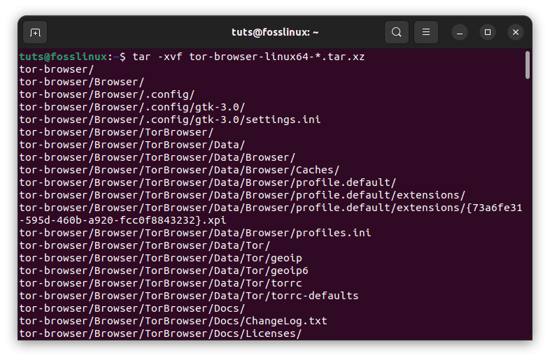 extract downloaded tor browser